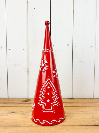 Red Metal Cone Trees