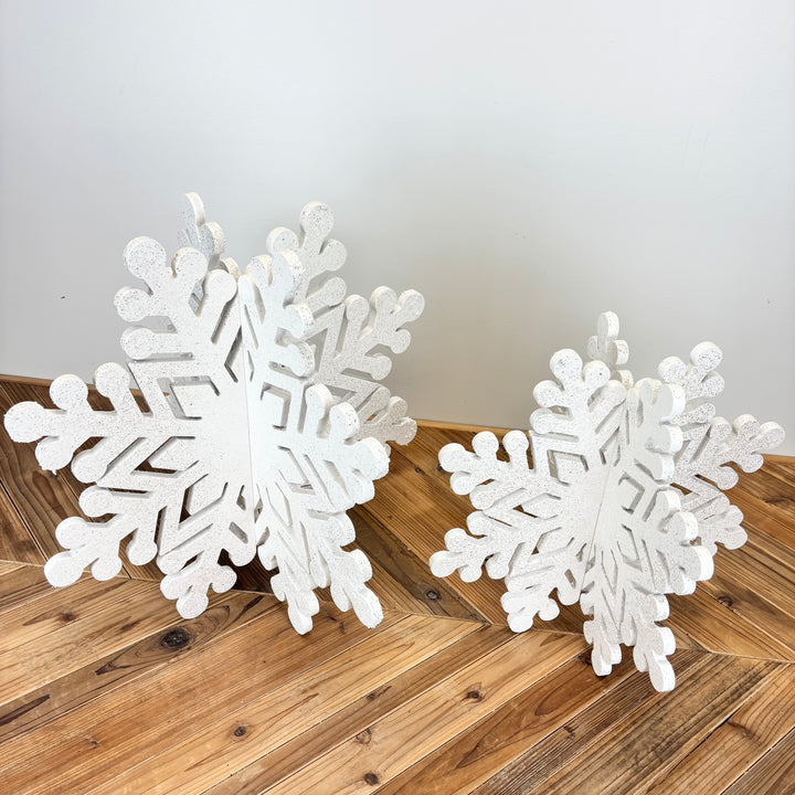 Jumbo Wood Holiday Snowflake Decor - 2 Sizes