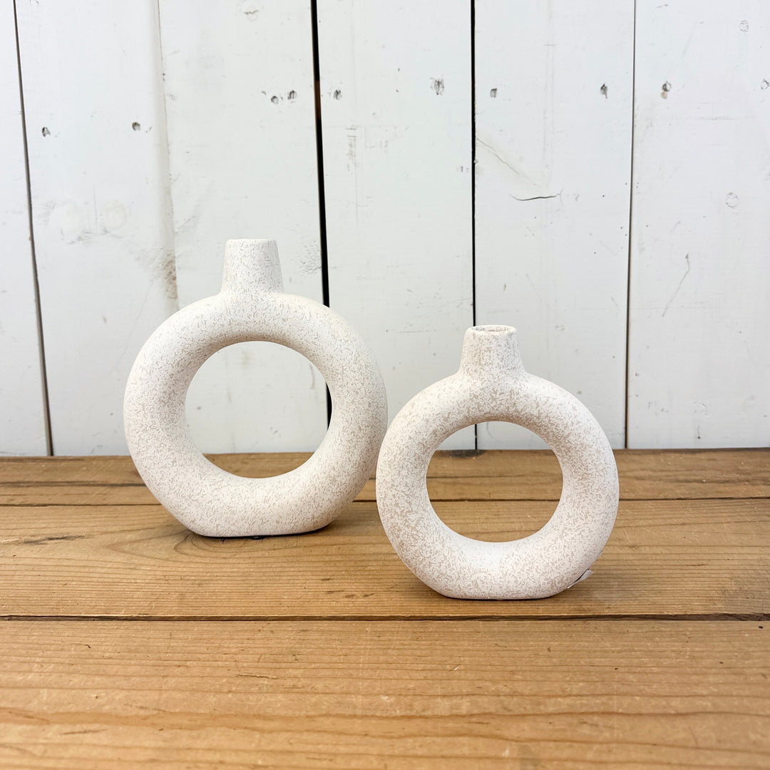 Textured Donut Vases Set of 2