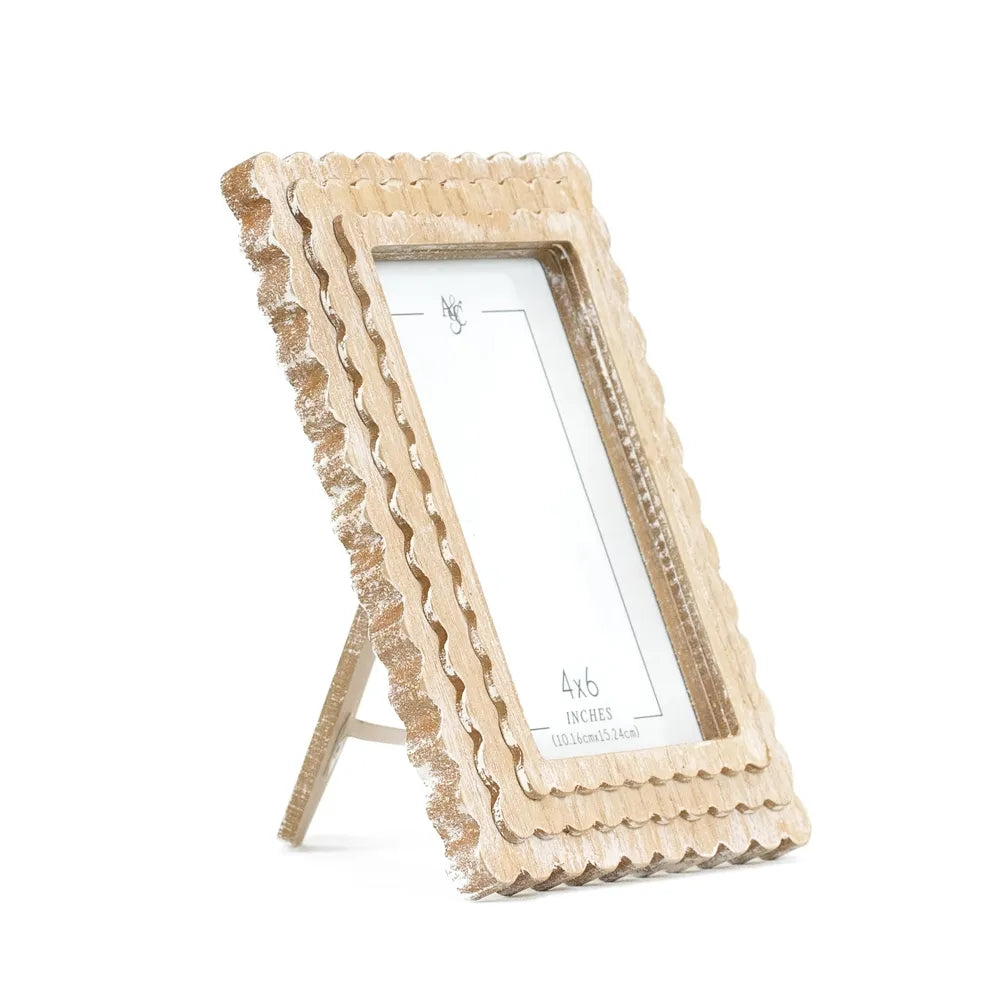 Wood Scallop Photo Frame, 4 sizes, 5 colors