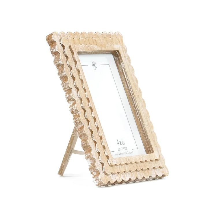Wood Scallop Photo Frame, 4 sizes, 5 colors