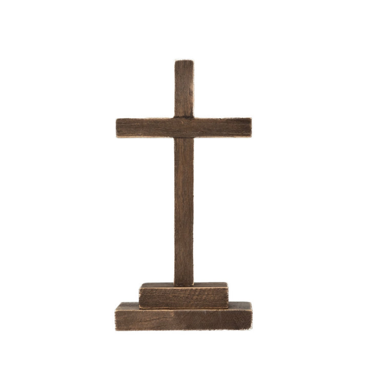 Wood Cross On Stand, 2 sizes, 2 colors