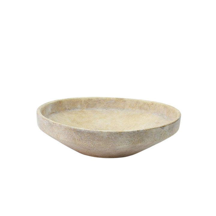 Cream Ceramic Washed Decorative Bowl