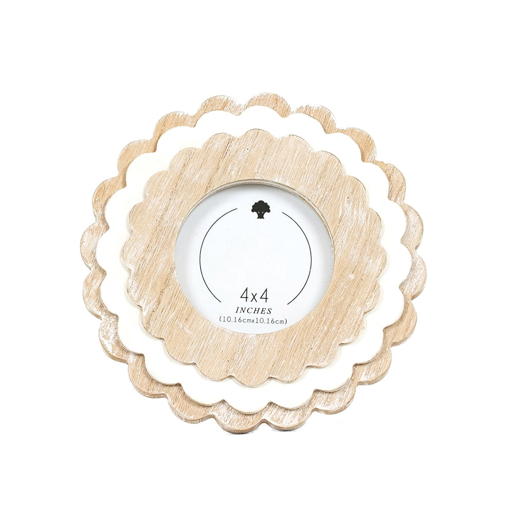 Wood Scallop Photo Frame, 4 sizes, 5 colors