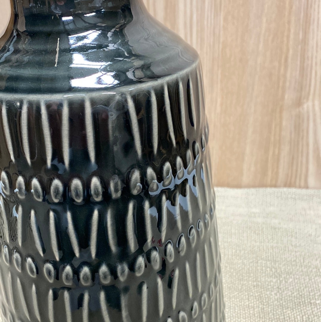 Charcoal Tribal Vase