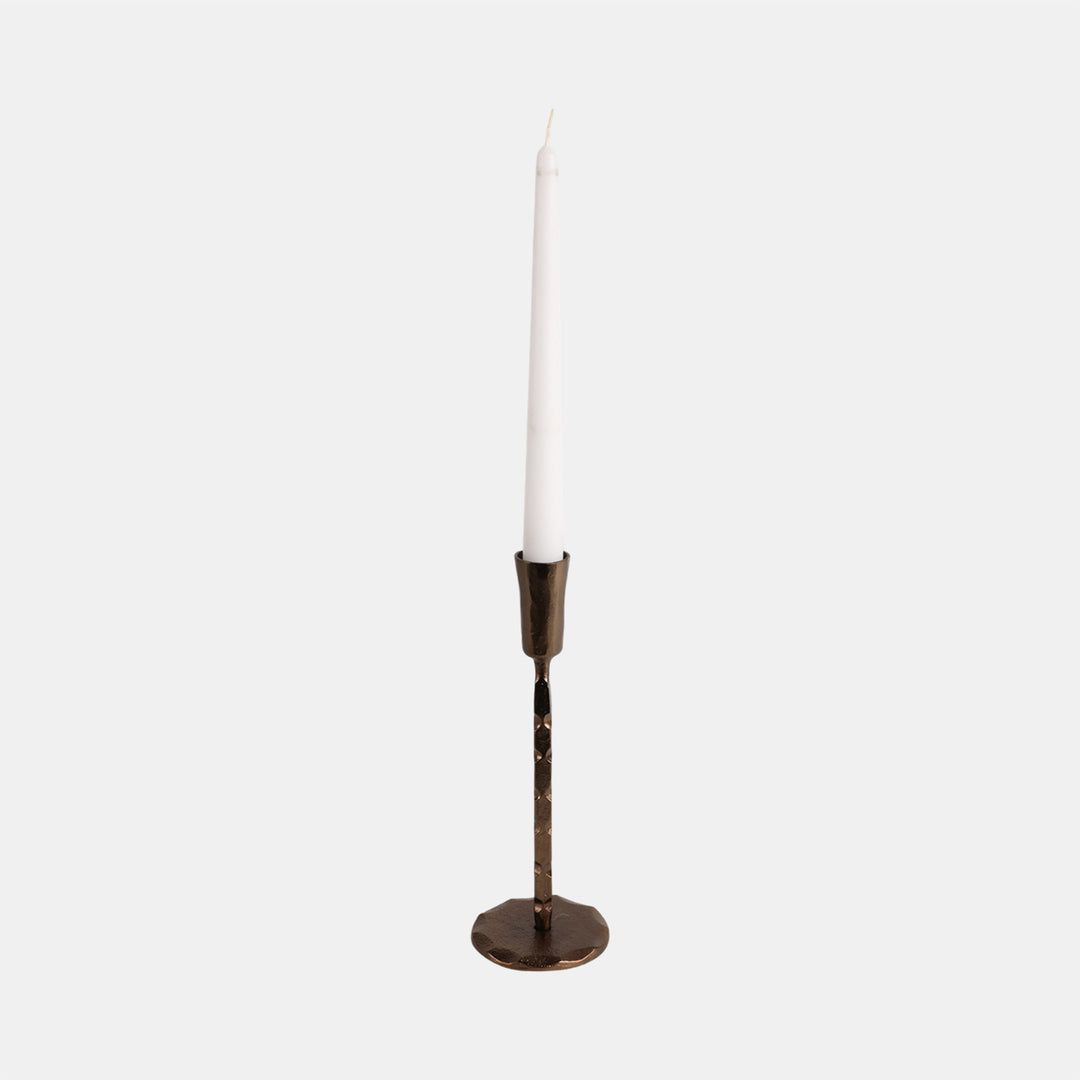 Forged Cast Iron Taper Holder, Matte Bronze, Set of 3
