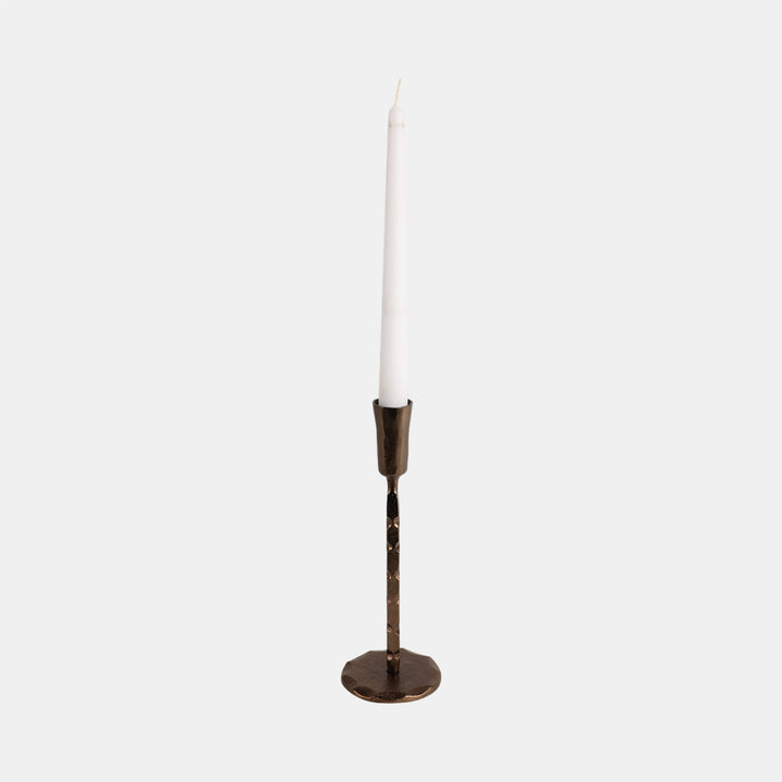 Forged Cast Iron Taper Holder, Matte Bronze, Set of 3