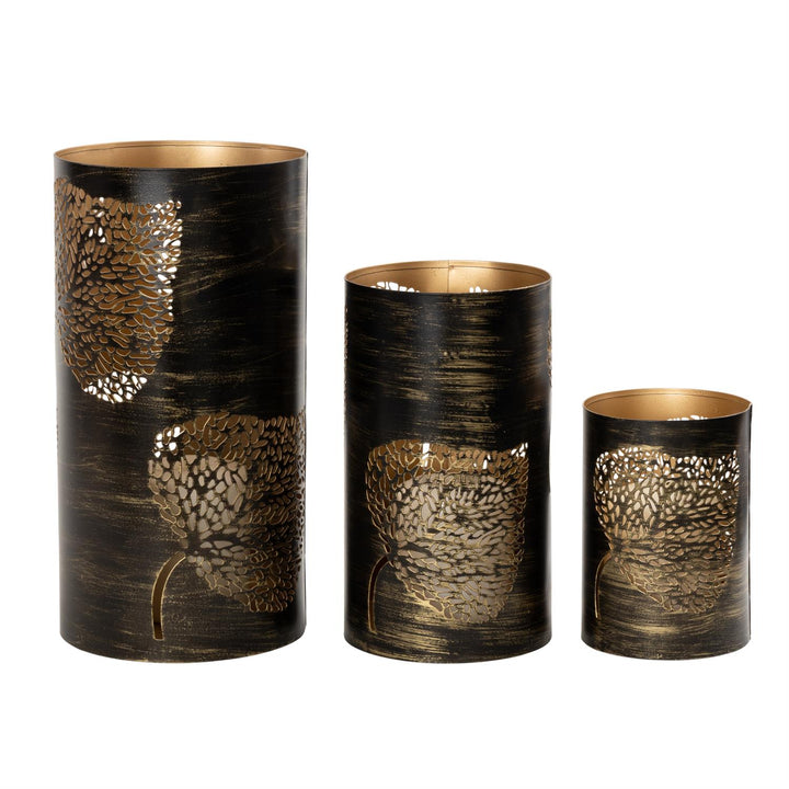 Copper Metal Leaf Decorative Candle Lantern, 3 sizes