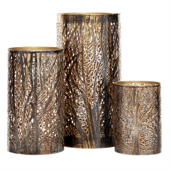 Bronze Metal Tree Branch Candle Lantern, 3 sizes