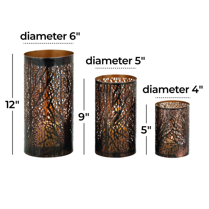 Bronze Metal Tree Branch Candle Lantern, 3 sizes