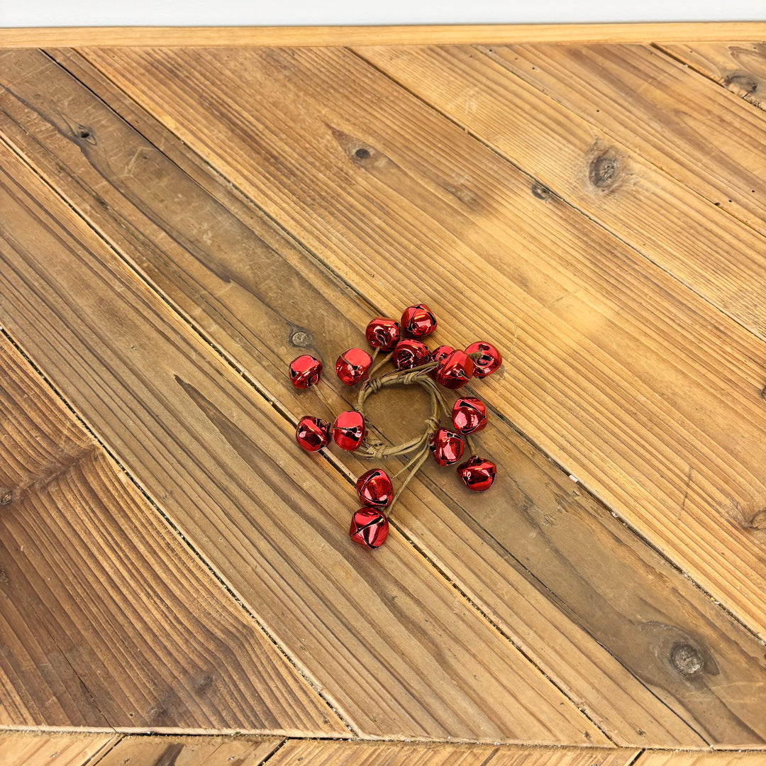 Shiny Red Jingle Bell Candle Rings
