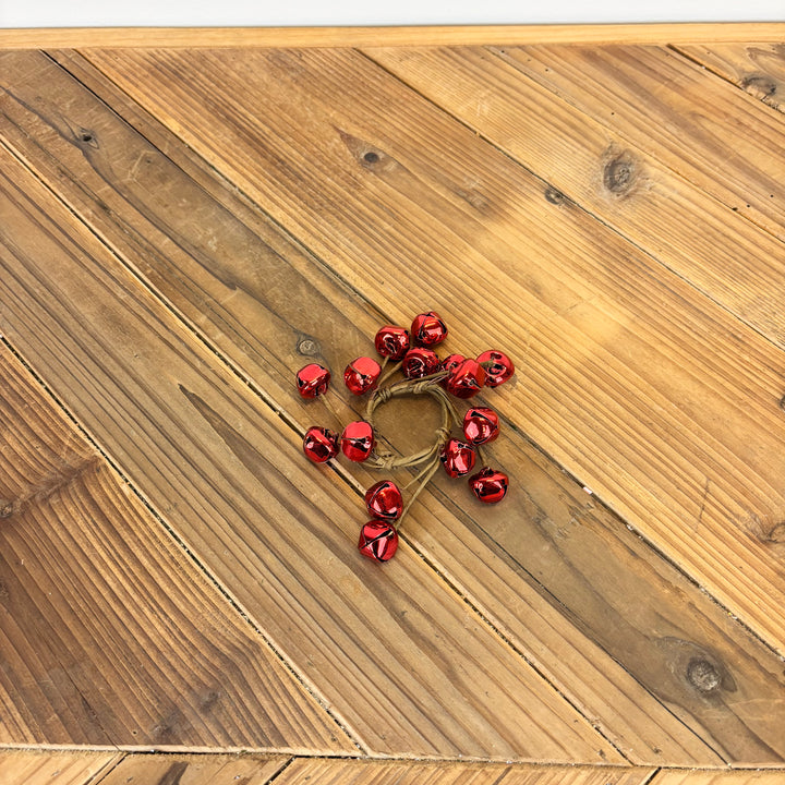 Shiny Red Jingle Bell Candle Rings