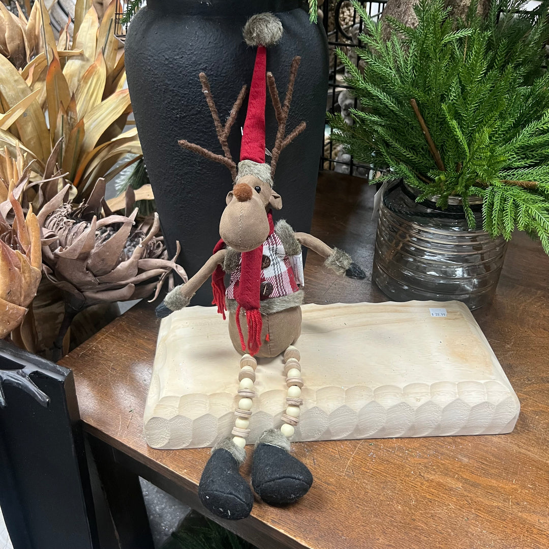 Christmas Moose with Stick Antlers