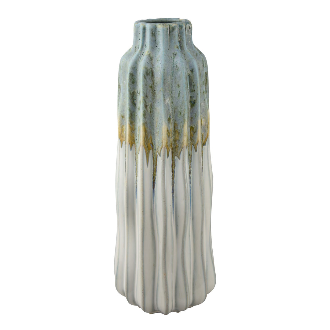 Ceramic Vase - White/Green