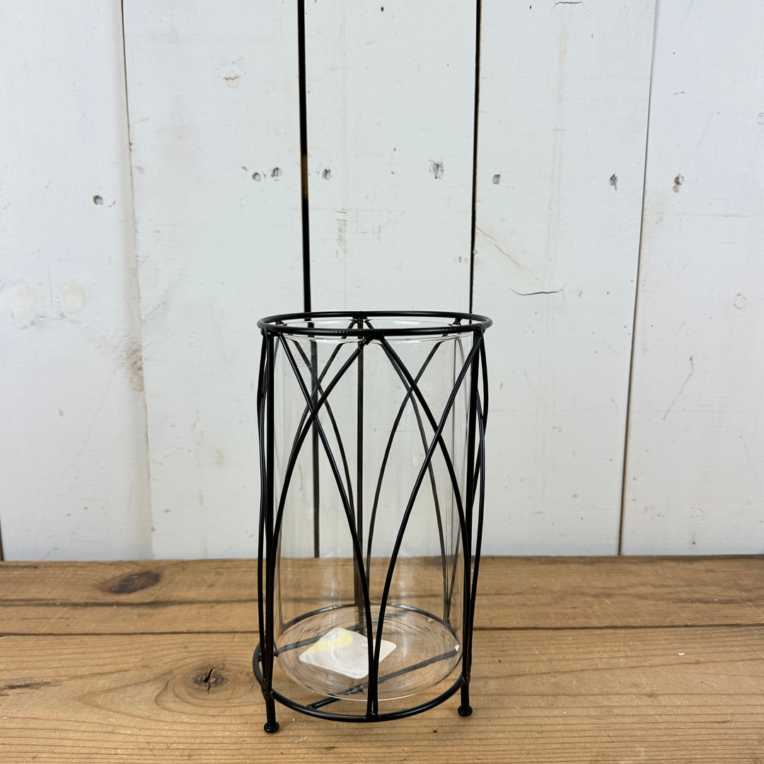 Black & Glass Metal Lantern