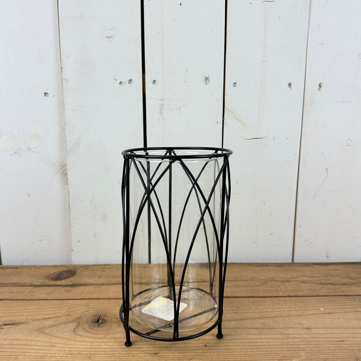 Black & Glass Metal Lantern