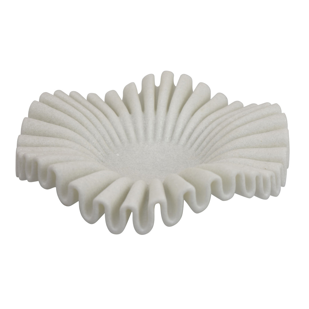 White Fluted Ruffle Bowl
