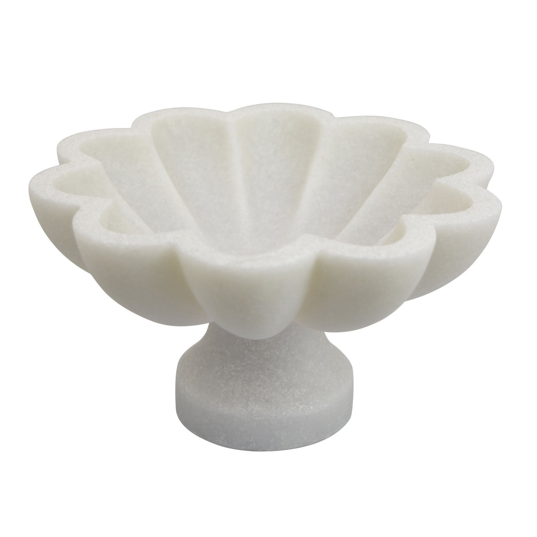 White Scalloped Footed Bowl