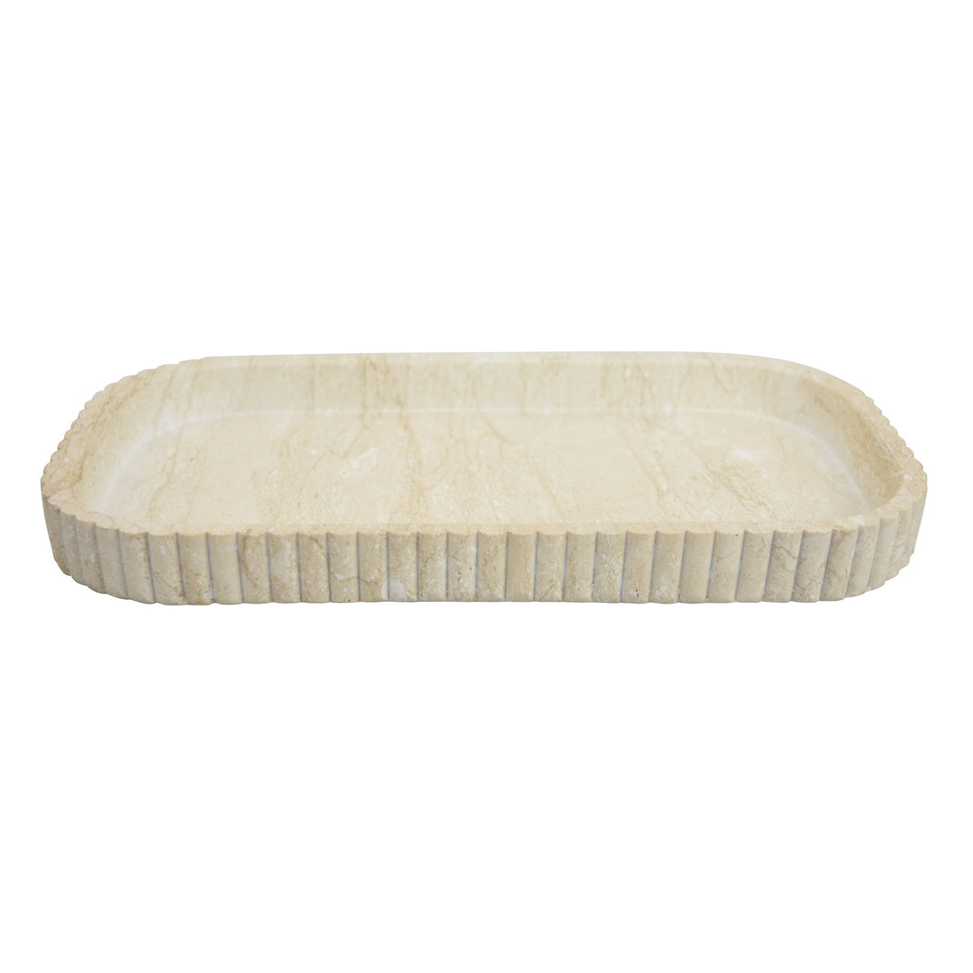 Cream Fluted Rectangular Tray