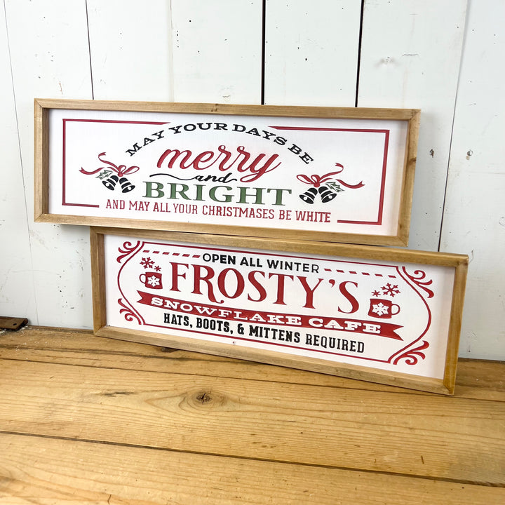 Engraved Wood Christmas Signage