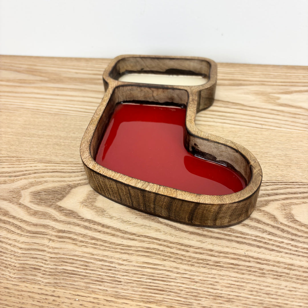 Mango Wood Stocking Serving Dish
