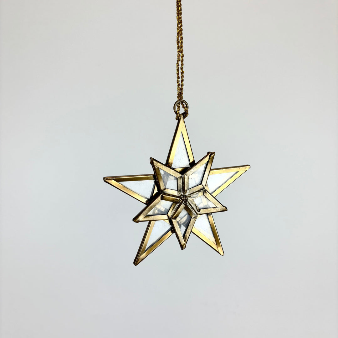 Metal and Glass Star Ornaments - 4 Styles