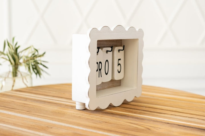 Wood Scalloped Perpetual Calendar