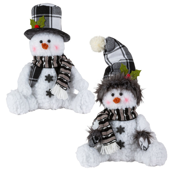 Black & White Plush Snowmen, 2 styles available