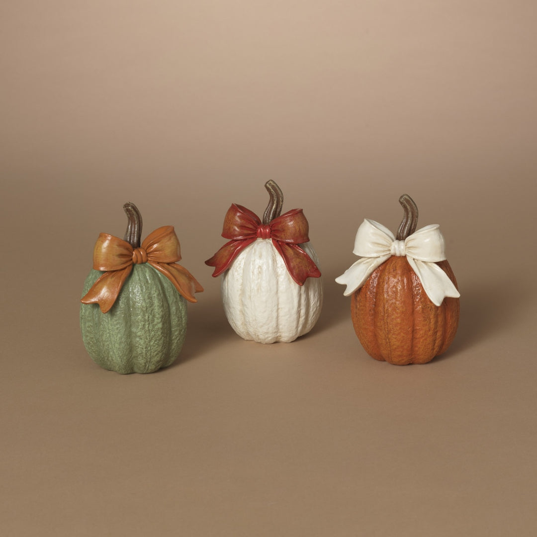 Harvest Pumpkin w/ Bow, 2 Styles and 3 Colors