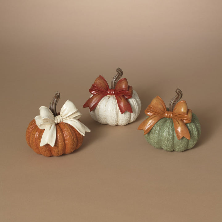 Harvest Pumpkin w/ Bow, 2 Styles and 3 Colors