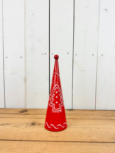 Red Metal Cone Trees