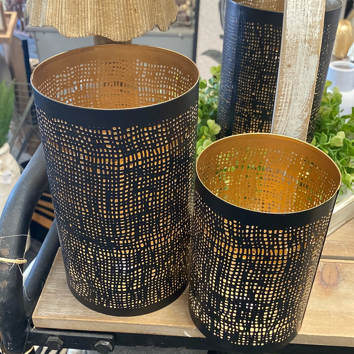 Black and Gold Metal Canister Set