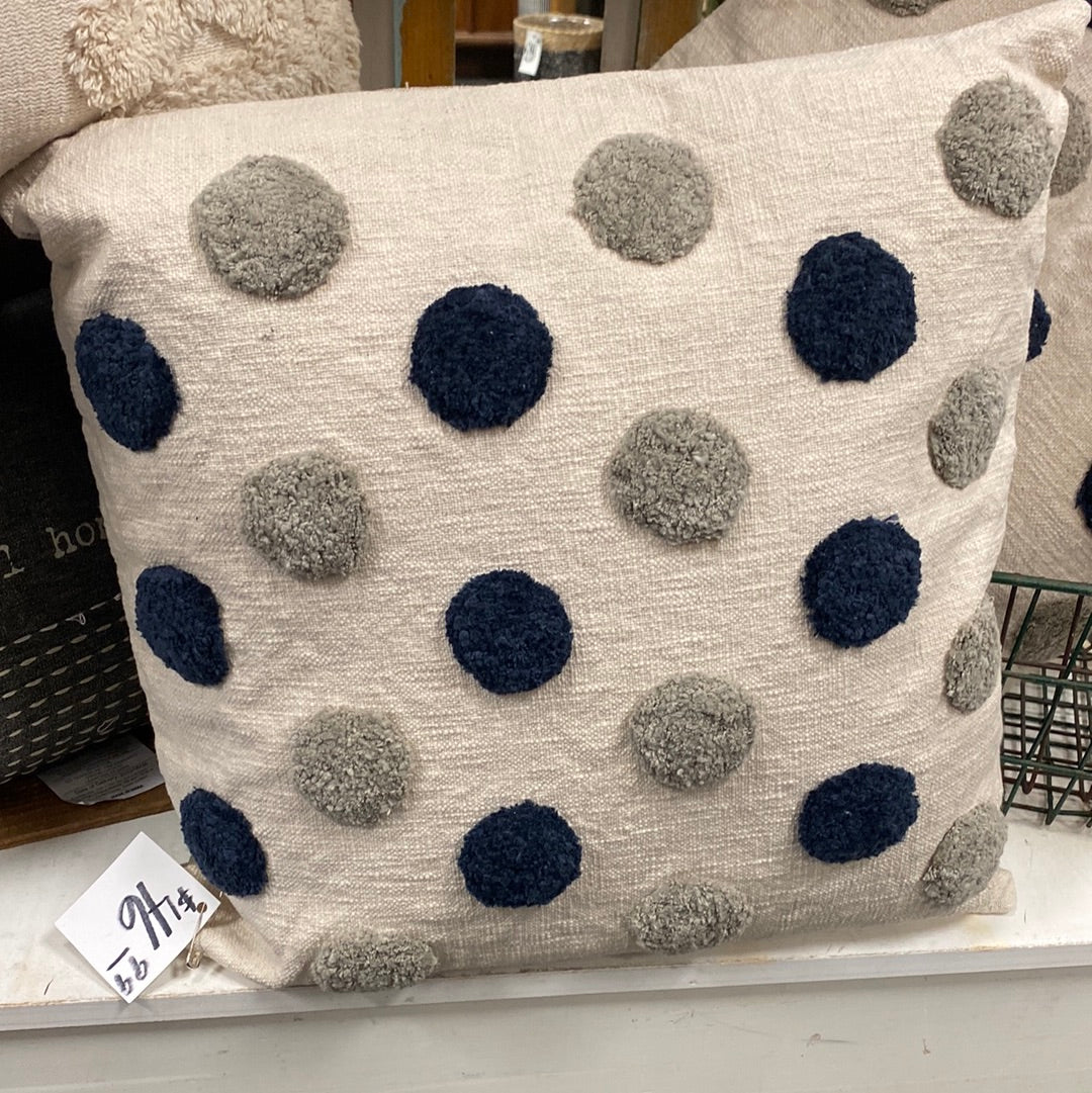 Navy Blue Dot Pillow