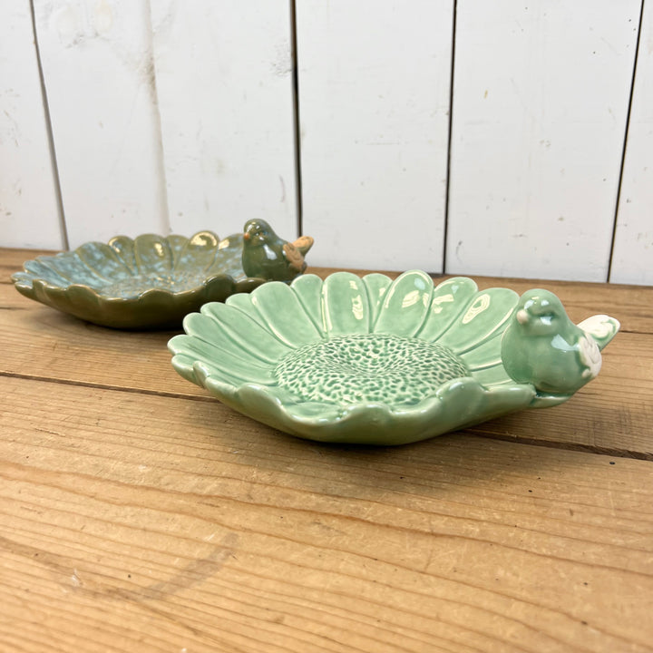 Floral Dishes with Birds