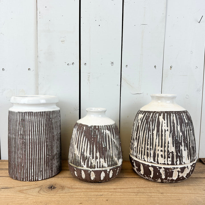 Brown and Cream Vases