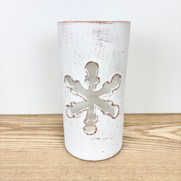 White Clay Snowflake Luminary