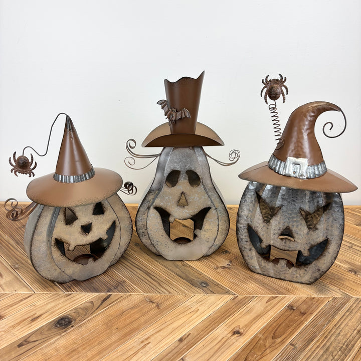 Galvanized Pumpkin Lanterns