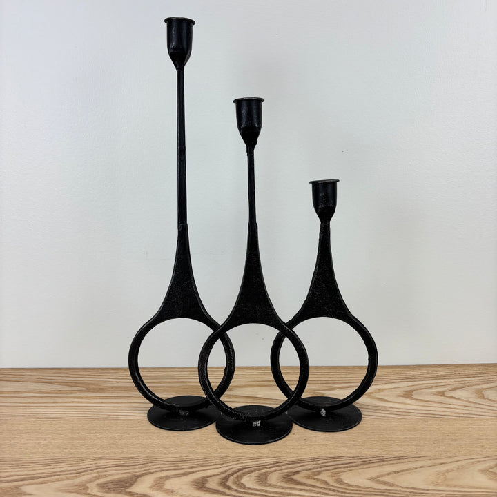 Set of 3 Cast Iron Ring Taper Holders