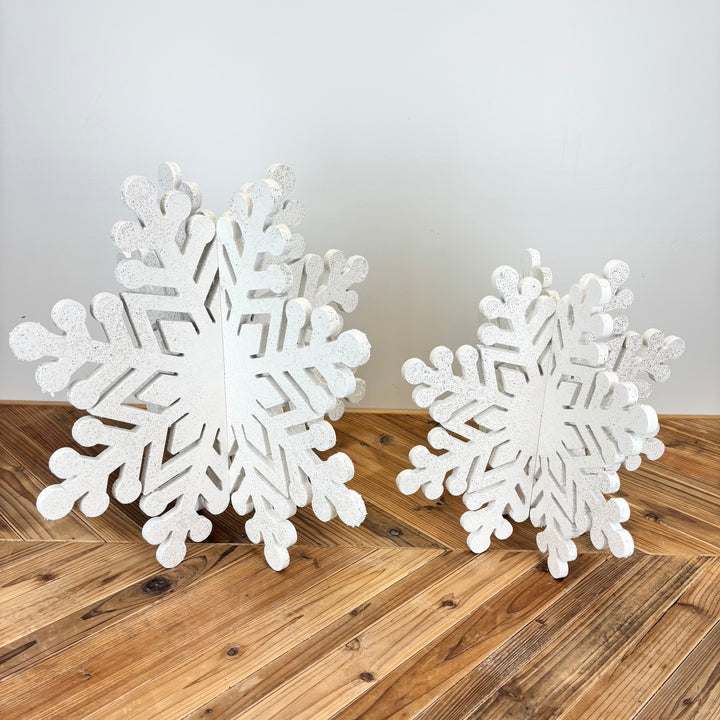 Jumbo Wood Holiday Snowflake Decor - 2 Sizes