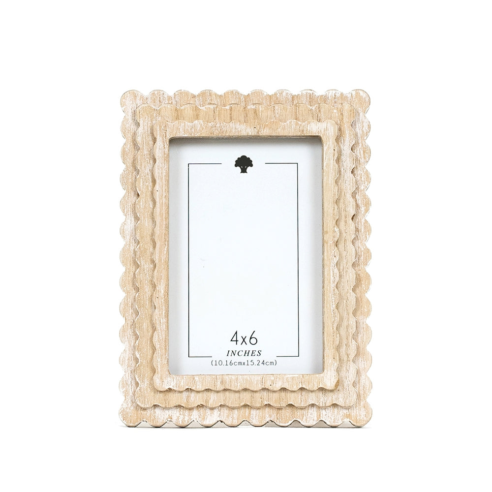Wood Scallop Photo Frame, 4 sizes, 5 colors