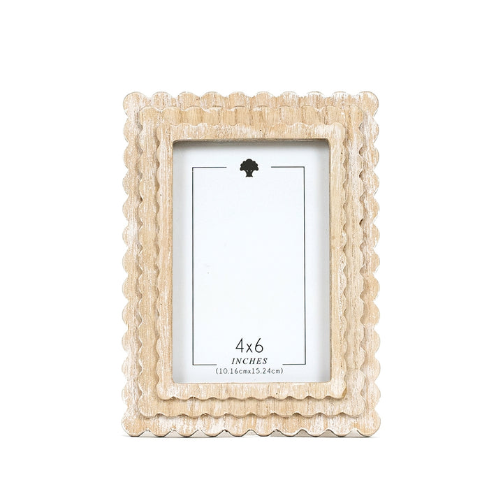 Wood Scallop Photo Frame, 4 sizes, 5 colors