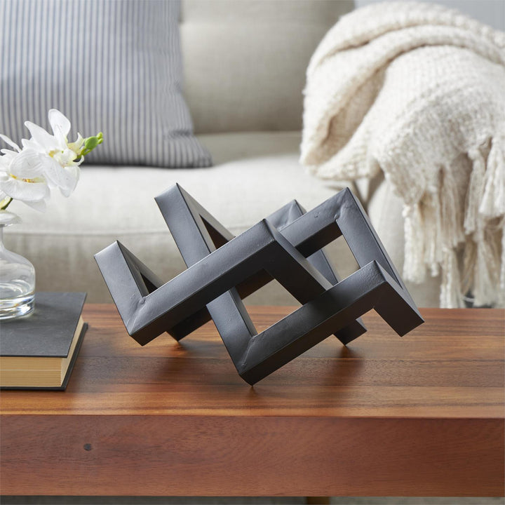 Black Metal Geometric Sculpture