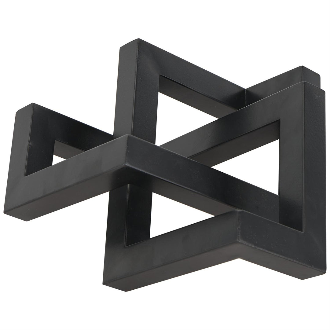 Black Metal Geometric Sculpture