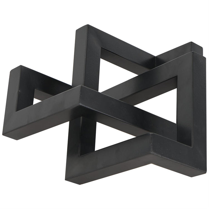 Black Metal Geometric Sculpture