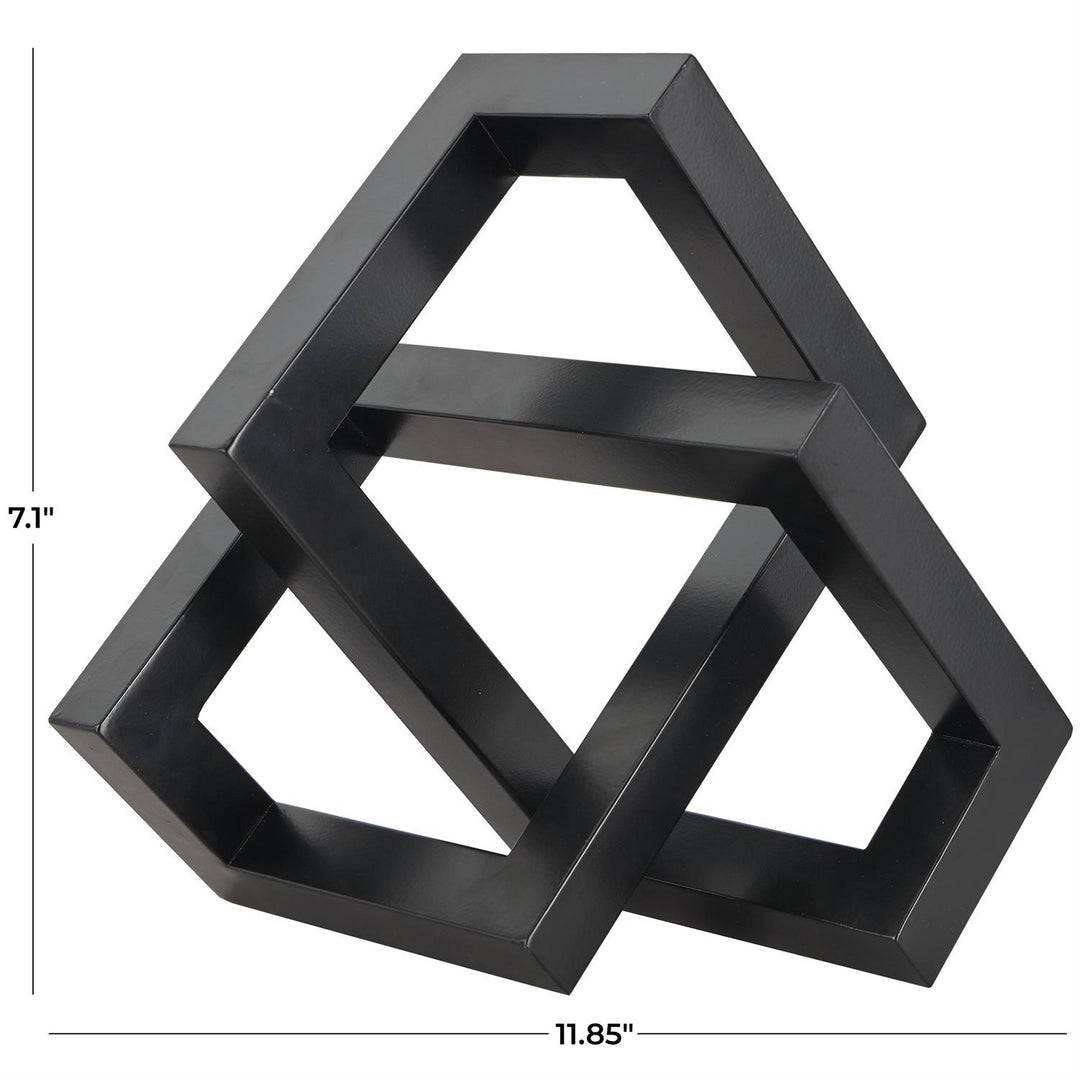 Black Metal Geometric Sculpture