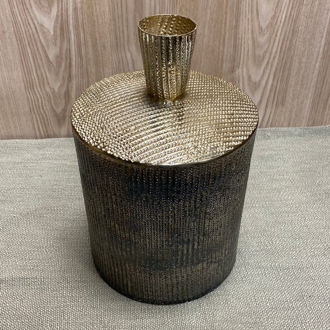 Metal Gold Hammered Vase