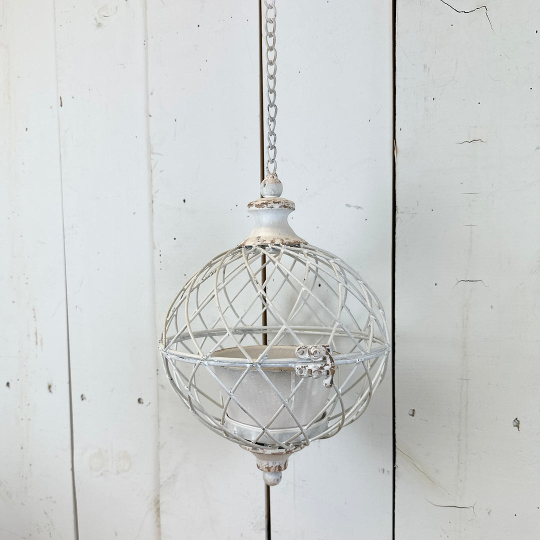 globe planter hanging White Sphere Hanging Planters – Prairie in Bloom