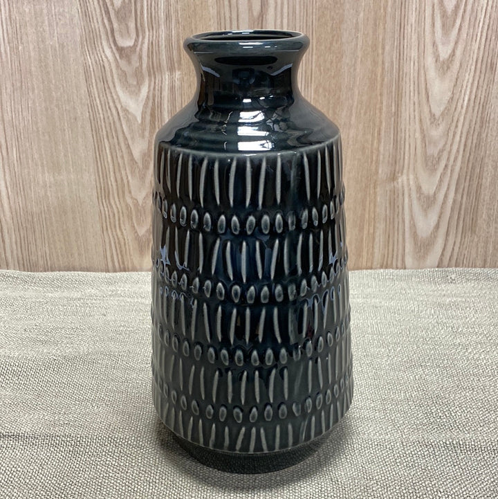 Charcoal Tribal Vase