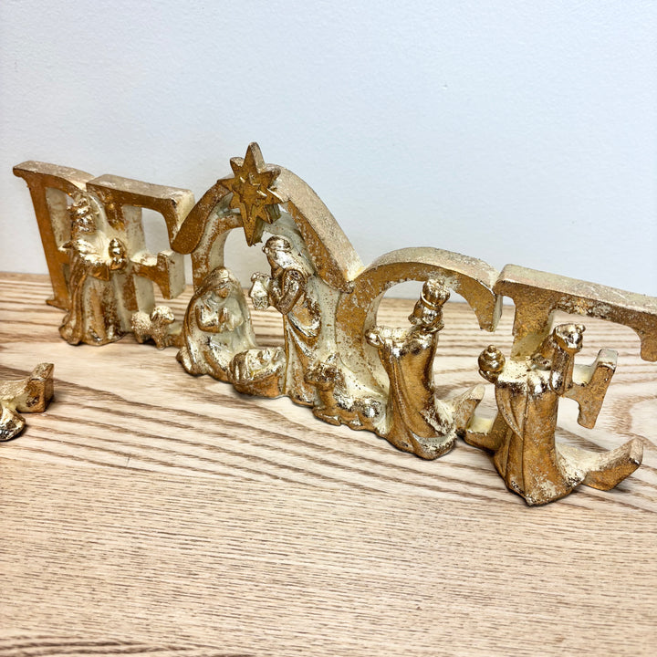 Noel & Peace Sculpted Nativity Signs
