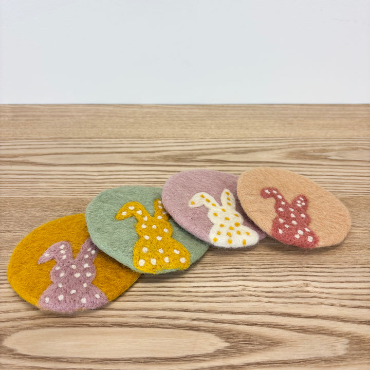 Felted Bunny Coasters - Set of 4